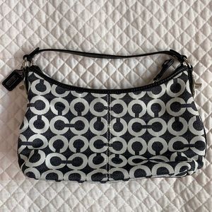 COACH Black and White Signature Print Handbag